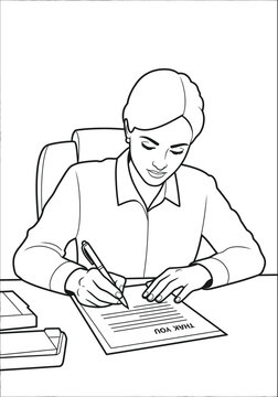 Person signing important document at office desk.