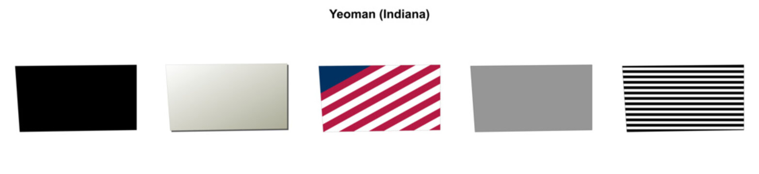 Yeoman (Indiana) blank outline map set