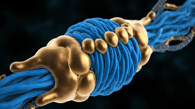 3D Animation of DNA Nucleosome Bead Structure with Histone Proteins