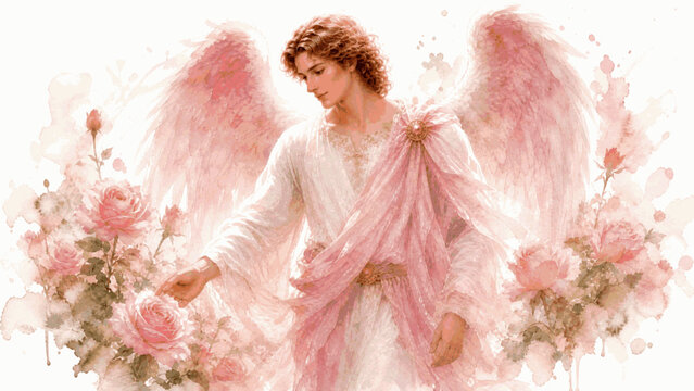 Heaven Whisper Gentle Angel isolated watercolor vector illustration svg