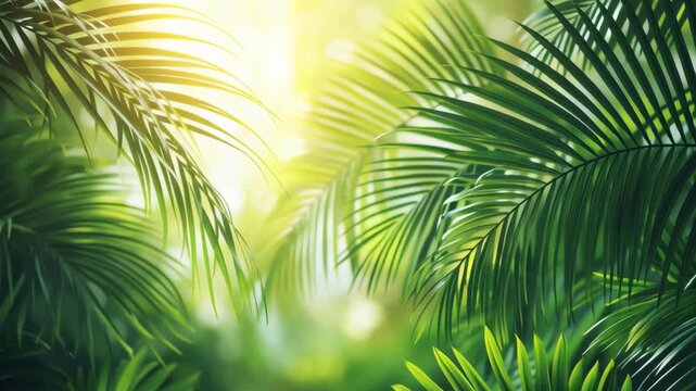Explore green plants and light in a vibrant tropical forest