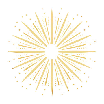 Minimalist gold firework illustration