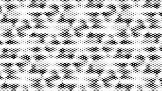 Abstract halftone pattern with geometric triangular shapes.