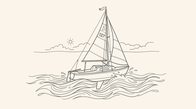 Sailing yacht on the water.