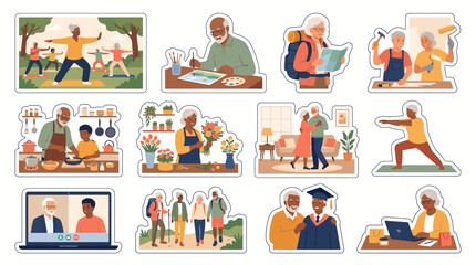 Fototapeta premium Diverse Senior Activities Active Lifestyles Learning and Social Engagement.