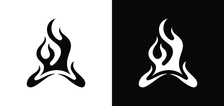 Abstract Flame Fire Logo Vector, Modern Blaze Icon Symbol Design