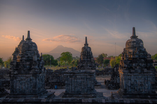 Sewu temple at Prambanan archaeology site in Yogyakarta, Indonesia. Candi Sewu is the second largest Buddhist temple complex in Indonesia.