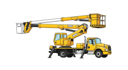 Industrial cherry picker truck with extendable boom arm © Damung
