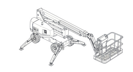 Mobile telescopic boom lift with hydraulic stabilizers © Damung