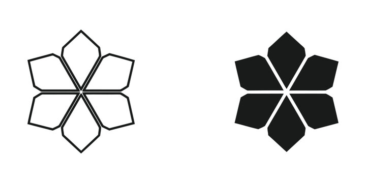 Flower Icon Set Geometric Design Logo