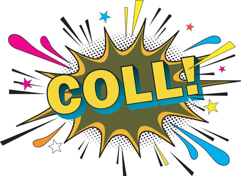 Comic book explosion with the word coll
