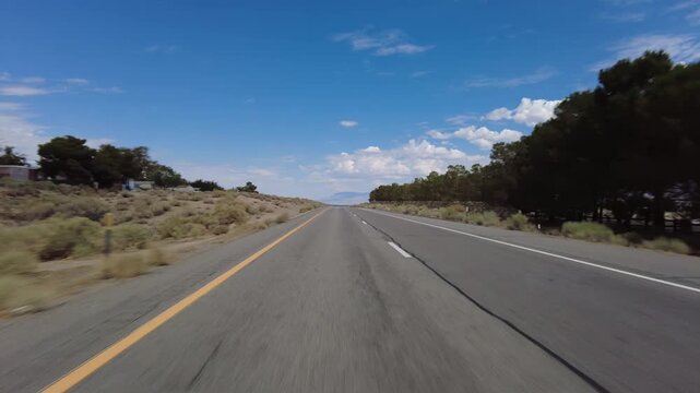 395 Scenic Byway North 4 Owens Lake to Lone Pine 13 Front View MultiCam Driving Plate Sierra Nevada Mts California
