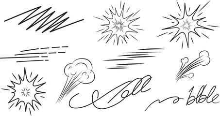 Set of comic book style action elements © MD NUR MIA