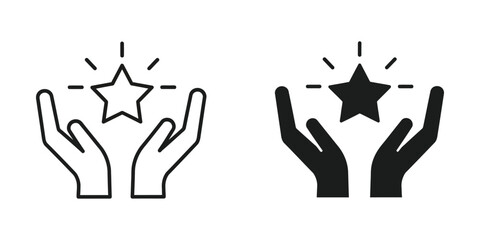 Fototapeta premium Star Holding Hands Success Vector Icon