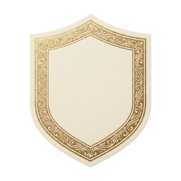 Elegant Shield Emblem with Ornate Gold Border for Decorative Use