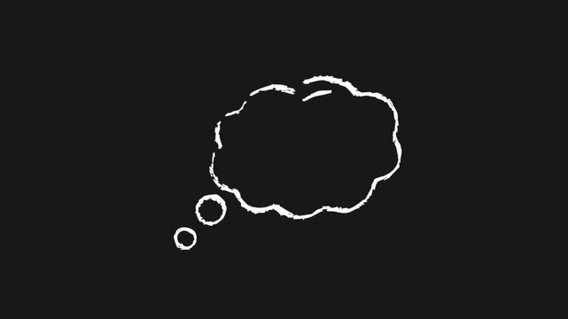 Hand-drawn Animated Thought Bubble Concept on White Background