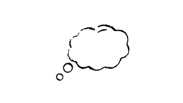 Hand-drawn Animated Thought Bubble Concept on White Background