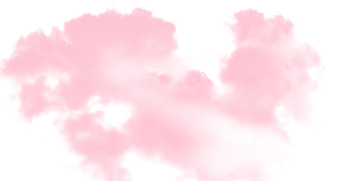 Soft pink cloud shapes floating in sky