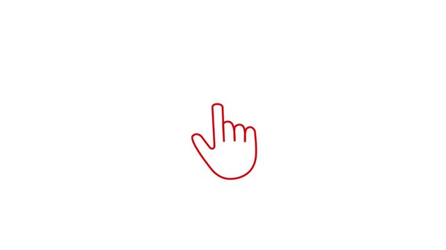 Mouse pointer hand clicks icon animation. Clicking finger icon, Mouse click, mouse cursor click animation, hand gesture, mouse pointer animation, mouse double click animation, hand click.