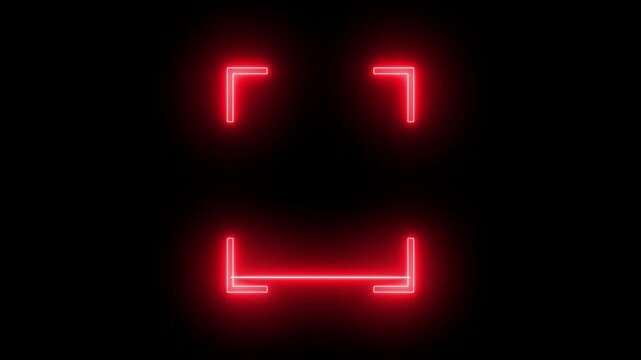Glowing neon line Scanning the QR code icon animation, QR code being scanning concept. lock secure security icon on black background.