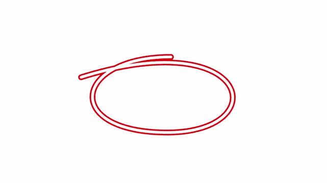 Red hand drawn circular doodle element for marking important document information