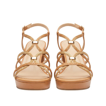 Elegant Nude Gold Strappy High Heel Sandals for Formal and Casual Wear