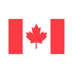 Fototapeta premium Canadian Flag With Maple Leaf Flat Vector Illustration On White Background