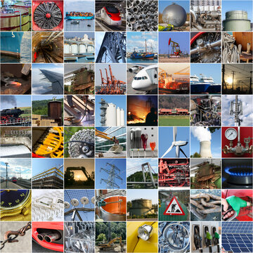 Industry collage with divers branches (all elements are my own images)