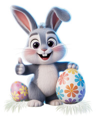 Fototapeta premium Easter bunny with Easter eggs