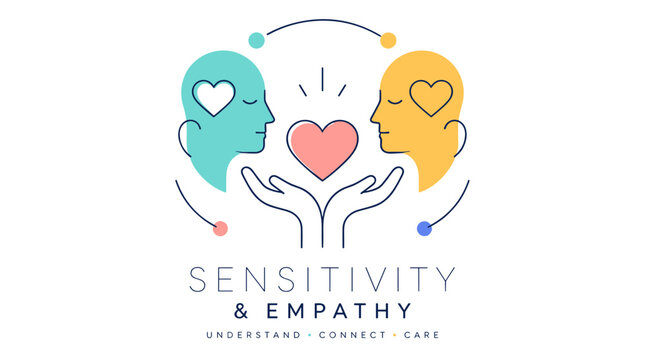 Empathy And Sensitivity Concept With Hands And Hearts.