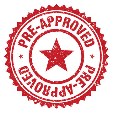 pre-approved red grunge round stamp. pre-approved stamp