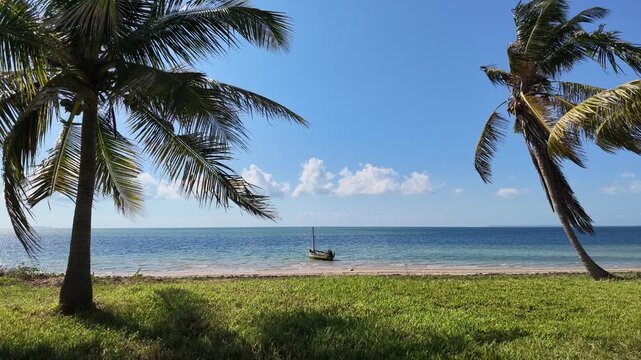 Dhow on a beach, Inhambane Province, Vilankulo, Mozambique