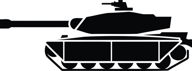 Military tank with long barrel and turret on top is shown in profile view © MD HASAN
