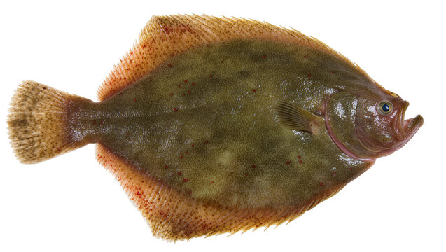 Flatfish with red spots and fins