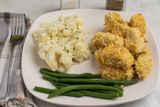 haddock bites with mash potatoes