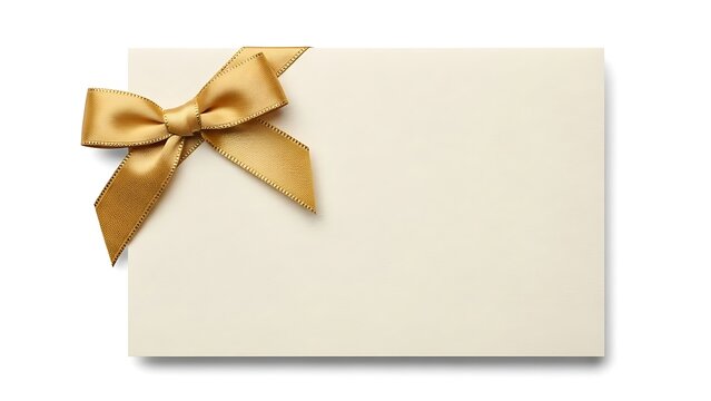 Elegant cream envelope with gold satin decorative bow