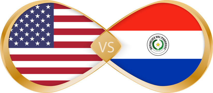 United States vs Paraguay Flags, Football Match Icon