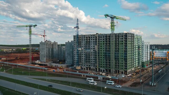 construction of residential buildings, accelerated filming