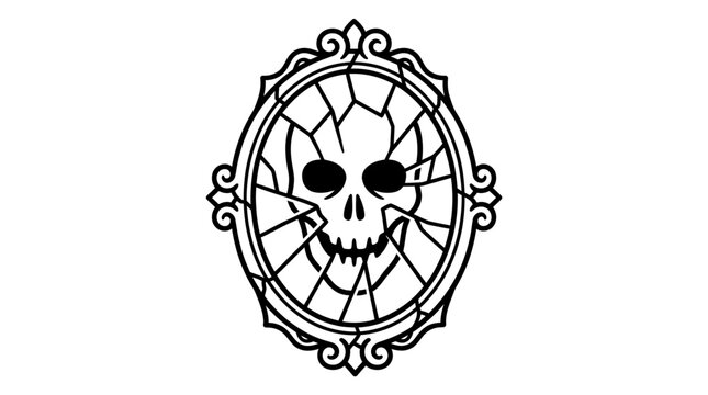 Black and white illustration of a skull.