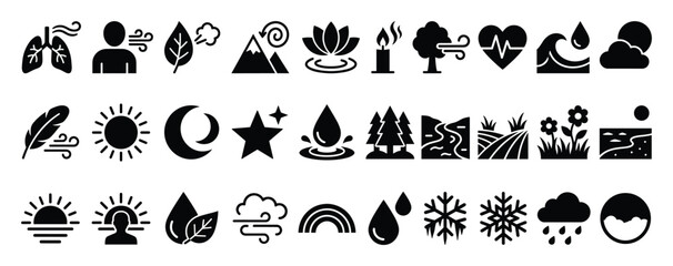 Obraz premium Nature element icon. Environment symbol collection. Flat style icon set.