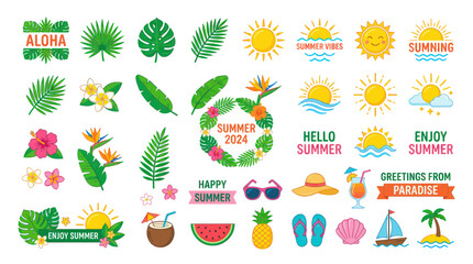 Summer Vacation Icon Set Graphics. © Eliy