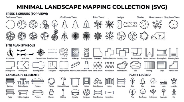 Minimal Landscape Mapping Collection Icons.