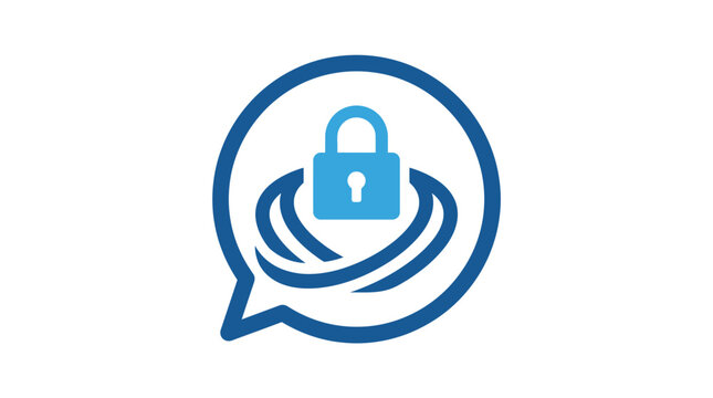 Private conversation with secure lock symbol.