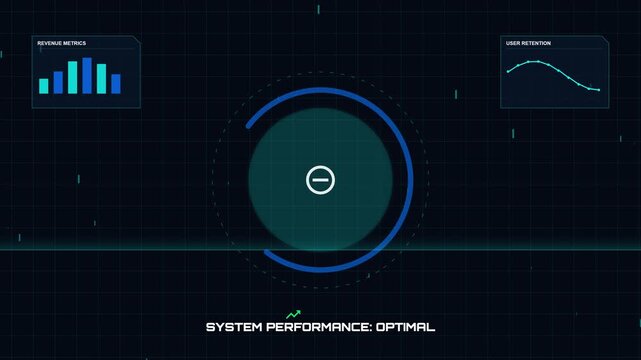 Futuristic Digital Interface Displaying System Performance Data.