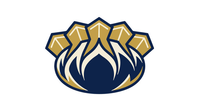Steamed dumpling dim sum icon navy and gold art deco vector