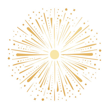 Minimalist gold firework burst illustration