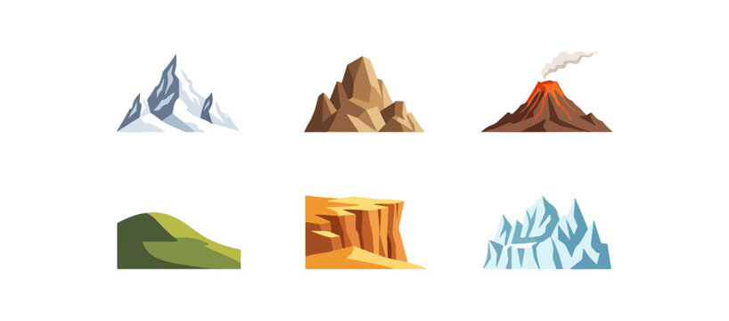 Various landforms illustrations