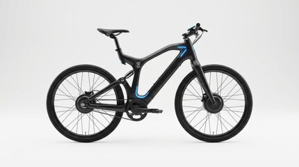 Naklejka premium futuristic electric bicycle, adaptive frame geometry, isolated on white background 