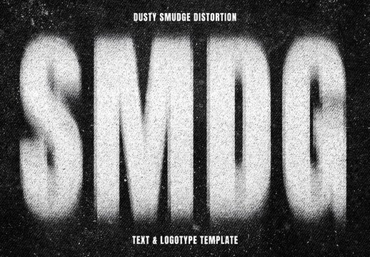 Dusty Black And White Smudge Text Effect For Grunge Poster Typography