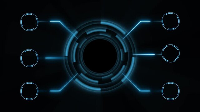 including one representing tools. business technology virtual screen background. performance metrics, and business insights from large data sets ,network , business ,technology 4k animated.